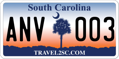 SC license plate ANV003