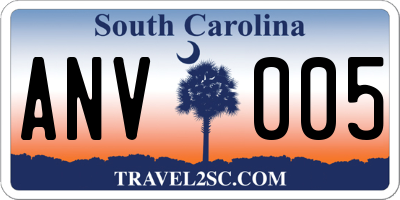 SC license plate ANV005