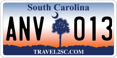 SC license plate ANV013