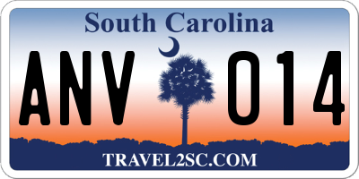 SC license plate ANV014