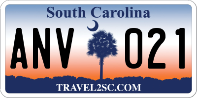 SC license plate ANV021
