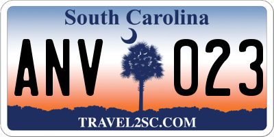 SC license plate ANV023