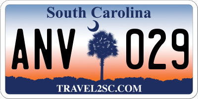 SC license plate ANV029