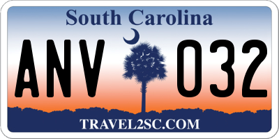 SC license plate ANV032