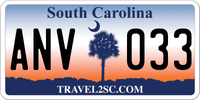 SC license plate ANV033