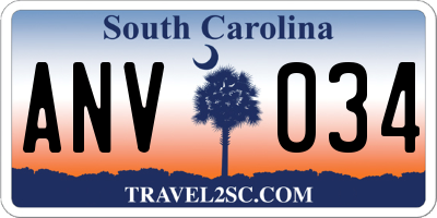 SC license plate ANV034