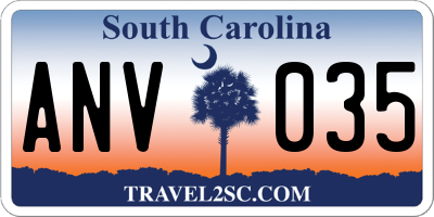 SC license plate ANV035