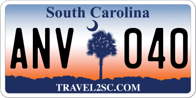 SC license plate ANV040