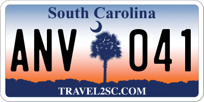 SC license plate ANV041