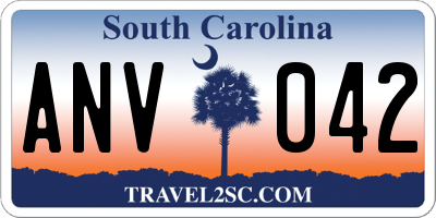 SC license plate ANV042