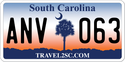 SC license plate ANV063