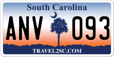 SC license plate ANV093