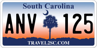 SC license plate ANV125