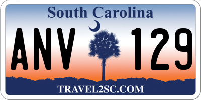 SC license plate ANV129