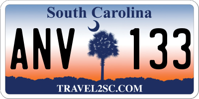 SC license plate ANV133