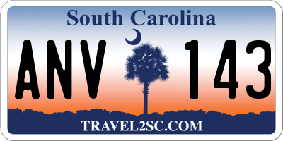 SC license plate ANV143