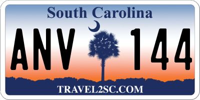 SC license plate ANV144