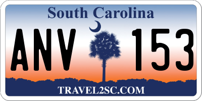 SC license plate ANV153