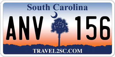 SC license plate ANV156