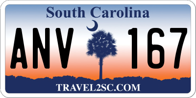 SC license plate ANV167