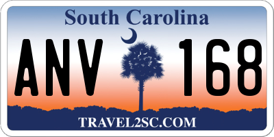 SC license plate ANV168