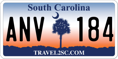 SC license plate ANV184