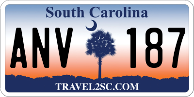 SC license plate ANV187