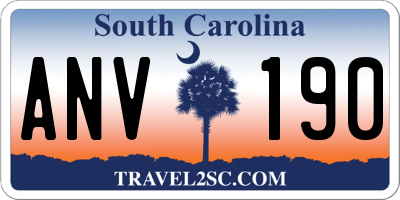 SC license plate ANV190