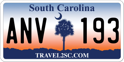 SC license plate ANV193