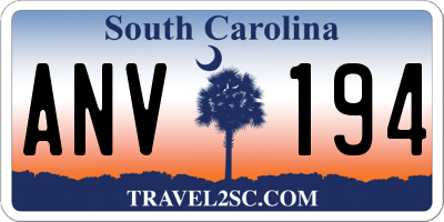SC license plate ANV194