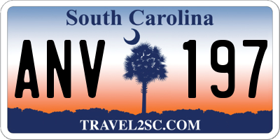 SC license plate ANV197