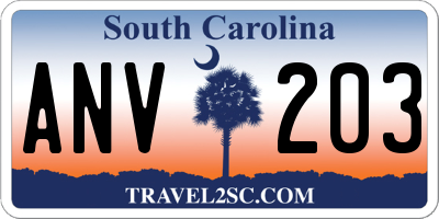 SC license plate ANV203
