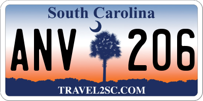 SC license plate ANV206