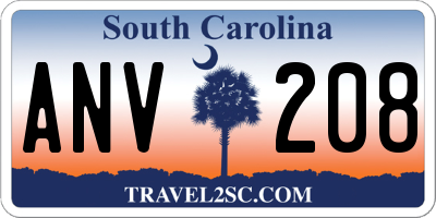 SC license plate ANV208