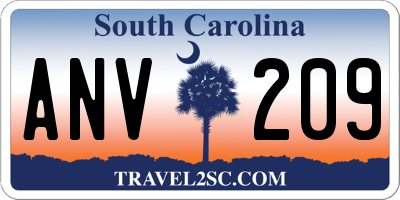 SC license plate ANV209