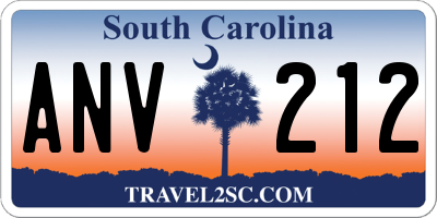 SC license plate ANV212