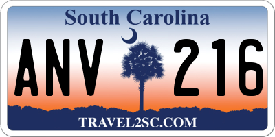 SC license plate ANV216