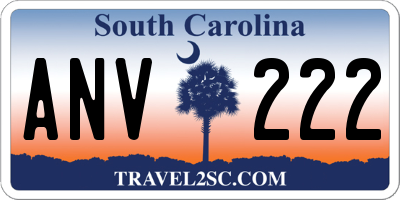 SC license plate ANV222