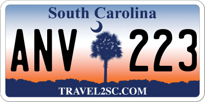 SC license plate ANV223