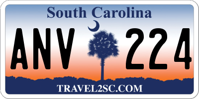 SC license plate ANV224