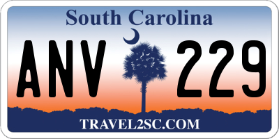 SC license plate ANV229