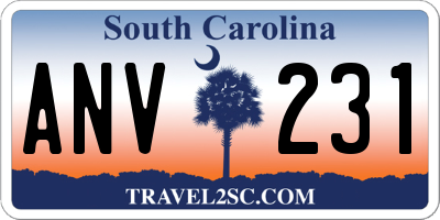 SC license plate ANV231