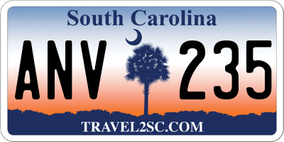 SC license plate ANV235