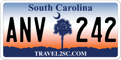SC license plate ANV242