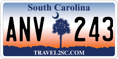 SC license plate ANV243