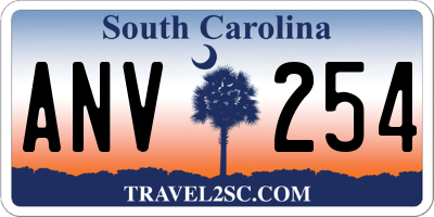 SC license plate ANV254