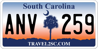 SC license plate ANV259