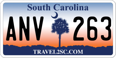 SC license plate ANV263