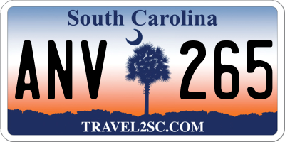 SC license plate ANV265