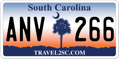 SC license plate ANV266